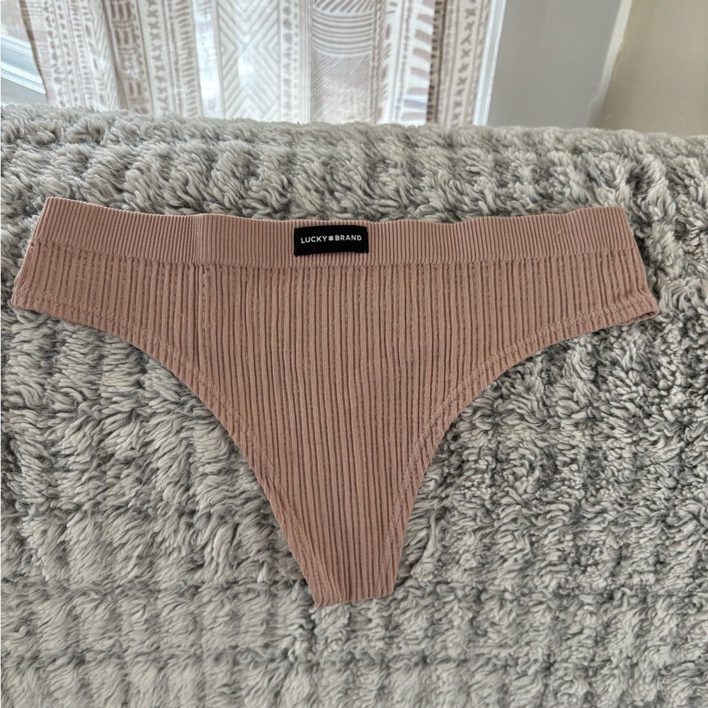 Lucky Brand Ribbed Pink Thong